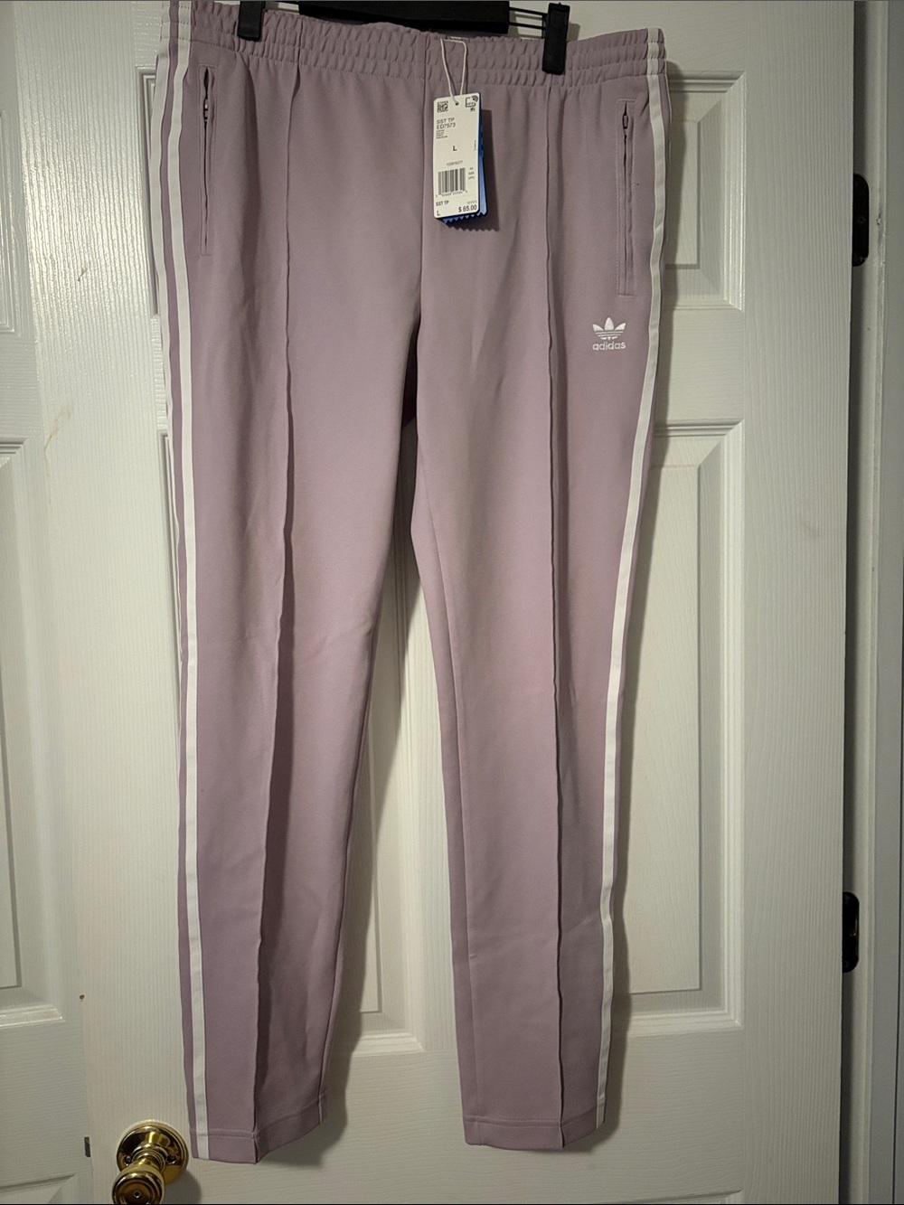 adidas Lilac Three-Stripe Track Pants